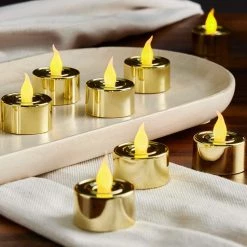 Wholesale 😀 Gold Flameless Tealights By Ashland® ✔️ -Ashland Sales 10363831 20