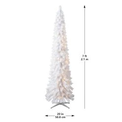 Outlet 🎉 7ft. Pre-Lit White Norway Artificial Pencil 🎄 Christmas Tree, Clear Lights by Ashland® 👏 -Ashland Sales 10487971 13