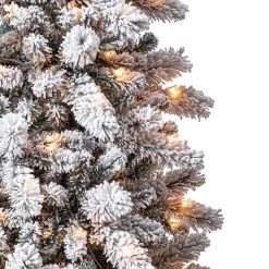 Best Pirce 😍 7.5ft. Pre-Lit Vermont Pine Flocked Artificial 🎁 Christmas Tree, Clear Lights by Ashland® 🎉 -Ashland Sales 10489203 11