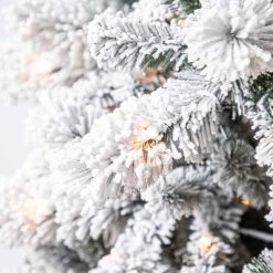 Best Pirce 😍 7.5ft. Pre-Lit Vermont Pine Flocked Artificial 🎁 Christmas Tree, Clear Lights by Ashland® 🎉 -Ashland Sales 10489203 12