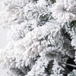 Best Pirce 😍 7.5ft. Pre-Lit Vermont Pine Flocked Artificial 🎁 Christmas Tree, Clear Lights by Ashland® 🎉 -Ashland Sales 10489203 13