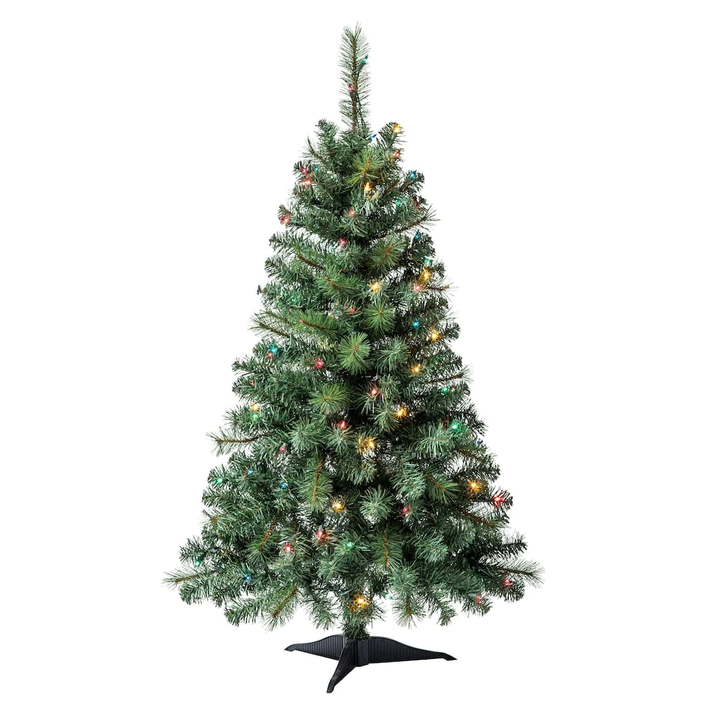 Discount ๐งจ 4ft. Pre-Lit Riverside Pine Artificial ๐ Christmas Tree, Multicolor Lights by Ashland® ๐ 3 Discount ๐งจ 4ft. Pre-Lit Riverside Pine Artificial ๐ Christmas Tree, Multicolor Lights by Ashland® ๐
