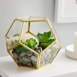 Wholesale 👏 Gold Octagon Glass Terrarium By Ashland™ 🧨 -Ashland Sales 10555877 20