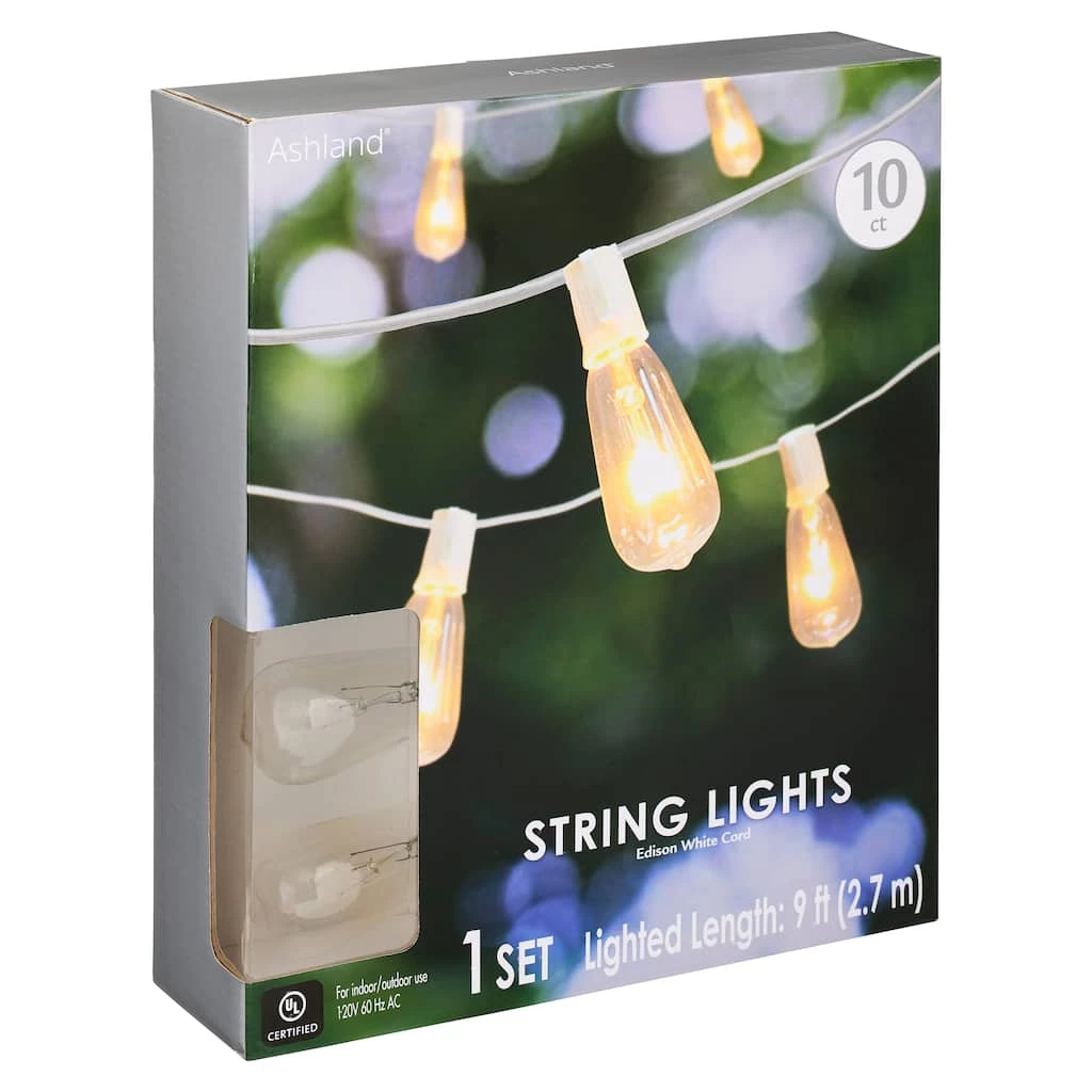 Brand new 💯 10ct. Edison String Lights with White Cord by Ashland™ 🔥 3 Brand new 💯 10ct. Edison String Lights with White Cord by Ashland™ 🔥