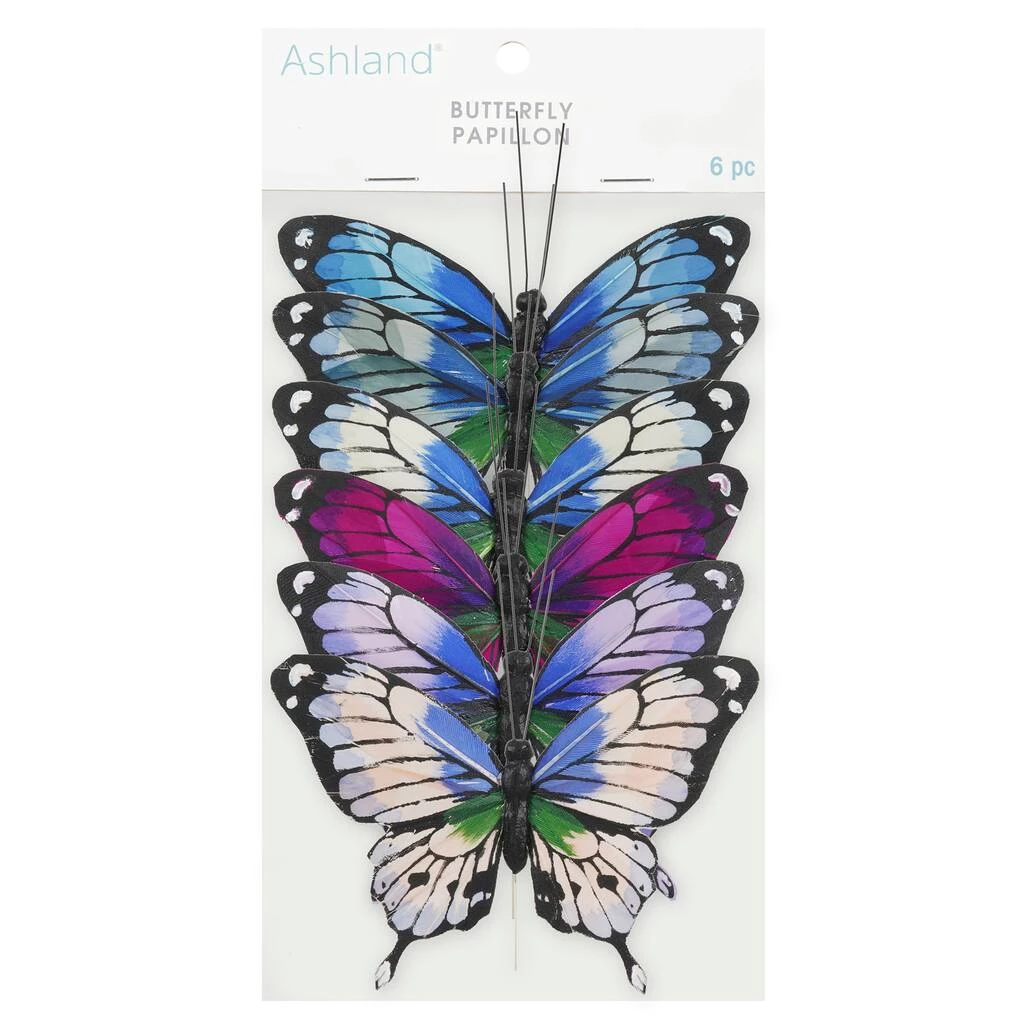 New 🔔 10.2" Blue, Purple & Green Feather Butterfly by Ashland® 🎉 4 New 🔔 10.2" Blue, Purple & Green Feather Butterfly by Ashland® 🎉 - Image 2