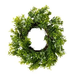 Outlet 🌟 9" Green Mini Boxwood Wreath with Flowers by Ashland® 😀