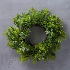 Coupon 🎉 6 Pack: 9" Green Mini Boxwood Wreath with Flowers by Ashland® 🎉 -Ashland Sales 10628624 22 1