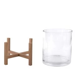 Best Sale 🔔 8 Pack: 6.5" Glass Candle Holder with Wood Base by Ashland® ✨ -Ashland Sales 10633855 2 1