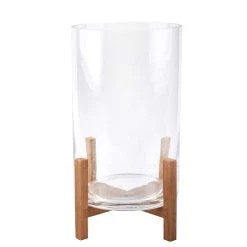Budget 👏 Glass Candle Holder with Wood Base by Ashland® 🎉