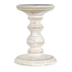 Cheap ✔️ Whitewashed Wood Carved Pillar Candle Holder by Ashland® 🛒