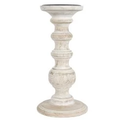 Buy 😍 Whitewashed Wood Carved Pillar Candle Holder by Ashland® ✔️