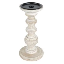 New 🎉 8 Pack: 10" Whitewashed Wood Carved Pillar Candle Holder by Ashland® 🔥 -Ashland Sales 10639296 2 1