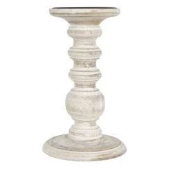 Deals 🌟 Whitewashed Wood Carved Pillar Candle Holder by Ashland® 💯