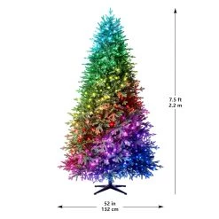 Cheap 🧨 7.5ft. Pre-Lit Laurel Pine Artificial 🎄 Christmas Tree, Multicolor Twinkly™ LED Lights by Ashland® 🔔 -Ashland Sales 10643169 14
