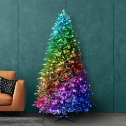 Cheap 🧨 7.5ft. Pre-Lit Laurel Pine Artificial 🎄 Christmas Tree, Multicolor Twinkly™ LED Lights by Ashland® 🔔 -Ashland Sales 10643169 9