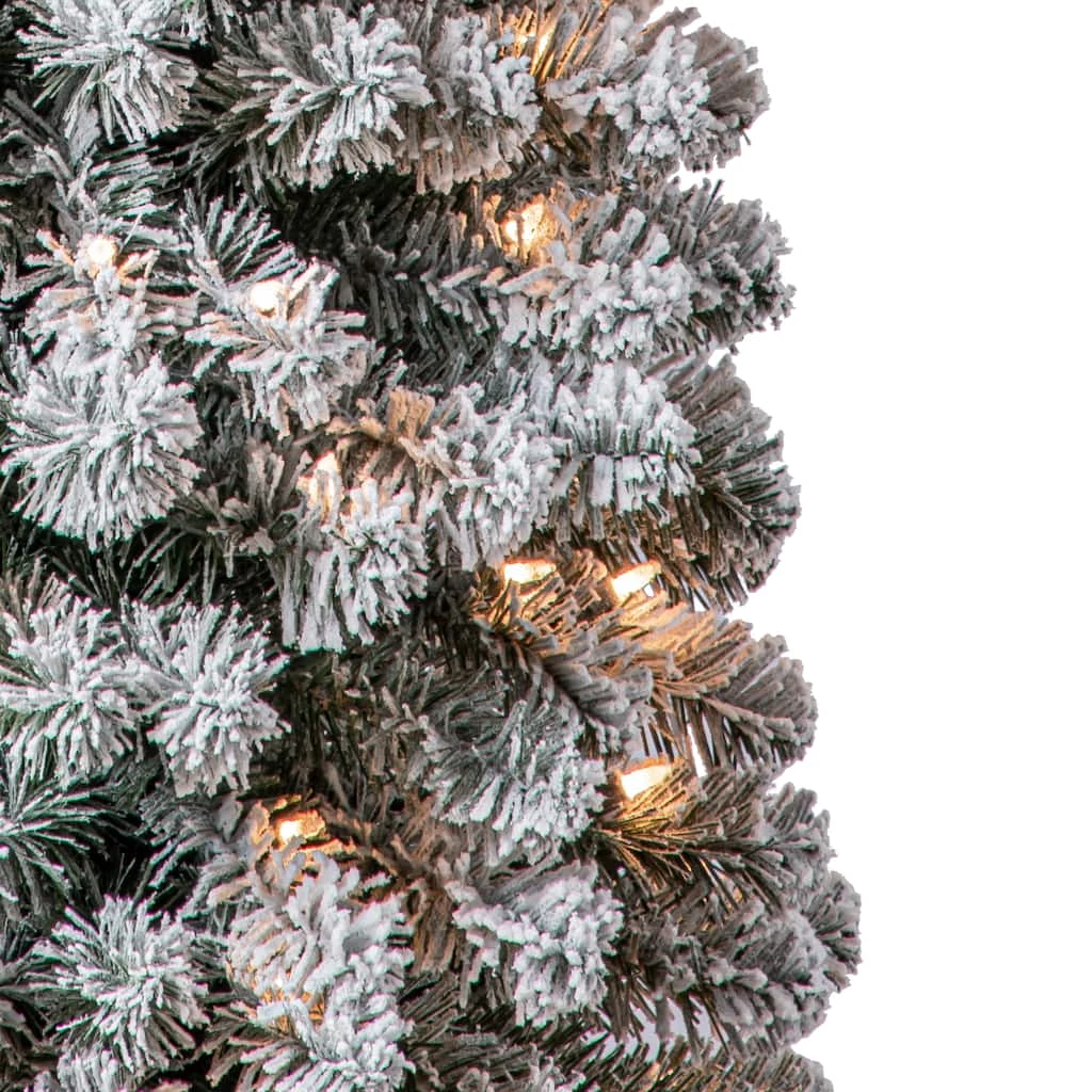 Cheapest ⭐ 7ft. Pre-Lit Flocked Artificial Pencil 🎄 Christmas Tree, Clear Lights by Ashland® 👍 5 Cheapest ⭐ 7ft. Pre-Lit Flocked Artificial Pencil 🎄 Christmas Tree, Clear Lights by Ashland® 👍 - Image 3