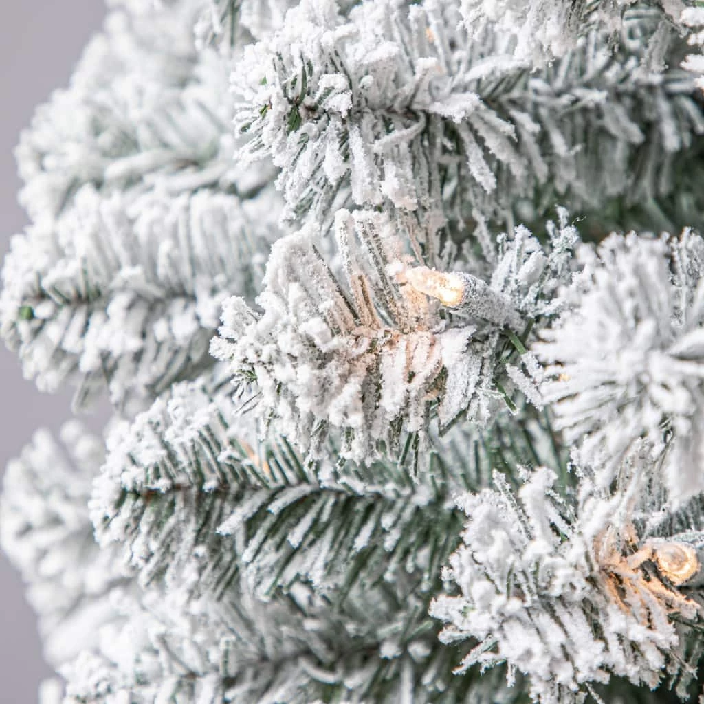 Cheapest ⭐ 7ft. Pre-Lit Flocked Artificial Pencil 🎄 Christmas Tree, Clear Lights by Ashland® 👍 6 Cheapest ⭐ 7ft. Pre-Lit Flocked Artificial Pencil 🎄 Christmas Tree, Clear Lights by Ashland® 👍 - Image 4