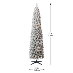 Cheapest ⭐ 7ft. Pre-Lit Flocked Artificial Pencil 🎄 Christmas Tree, Clear Lights by Ashland® 👍 15 Cheapest ⭐ 7ft. Pre-Lit Flocked Artificial Pencil 🎄 Christmas Tree, Clear Lights by Ashland® 👍 -Ashland Sales 10643349 13