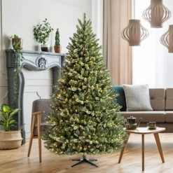 Promo 🛒 7.5ft. Pre-Lit Aspen Pine Quick Set® Artificial 🎄 Christmas Tree, Warm White LED Lights by Ashland® 🥰 -Ashland Sales 10671385 15