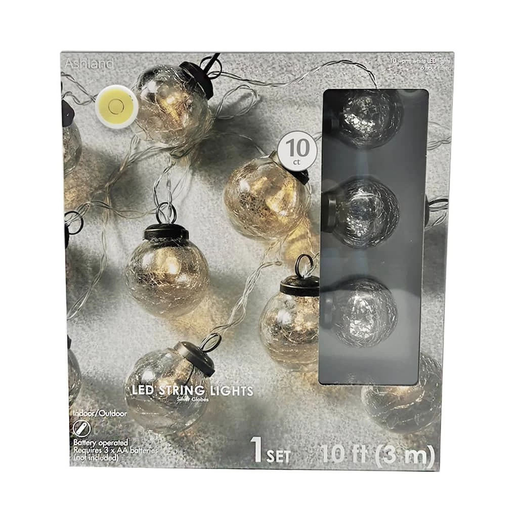 Hot Sale 👏 10ct. Warm White LED Silver Globe String Lights by Ashland® 😍 3 Hot Sale 👏 10ct. Warm White LED Silver Globe String Lights by Ashland® 😍