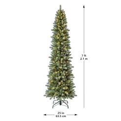 New 😉 7ft. Pre-Lit Avalian Pencil Pine Artificial 🎁 Christmas Tree, Warm White Fairy LED Lights by Ashland® 🌟 -Ashland Sales 10671964 13