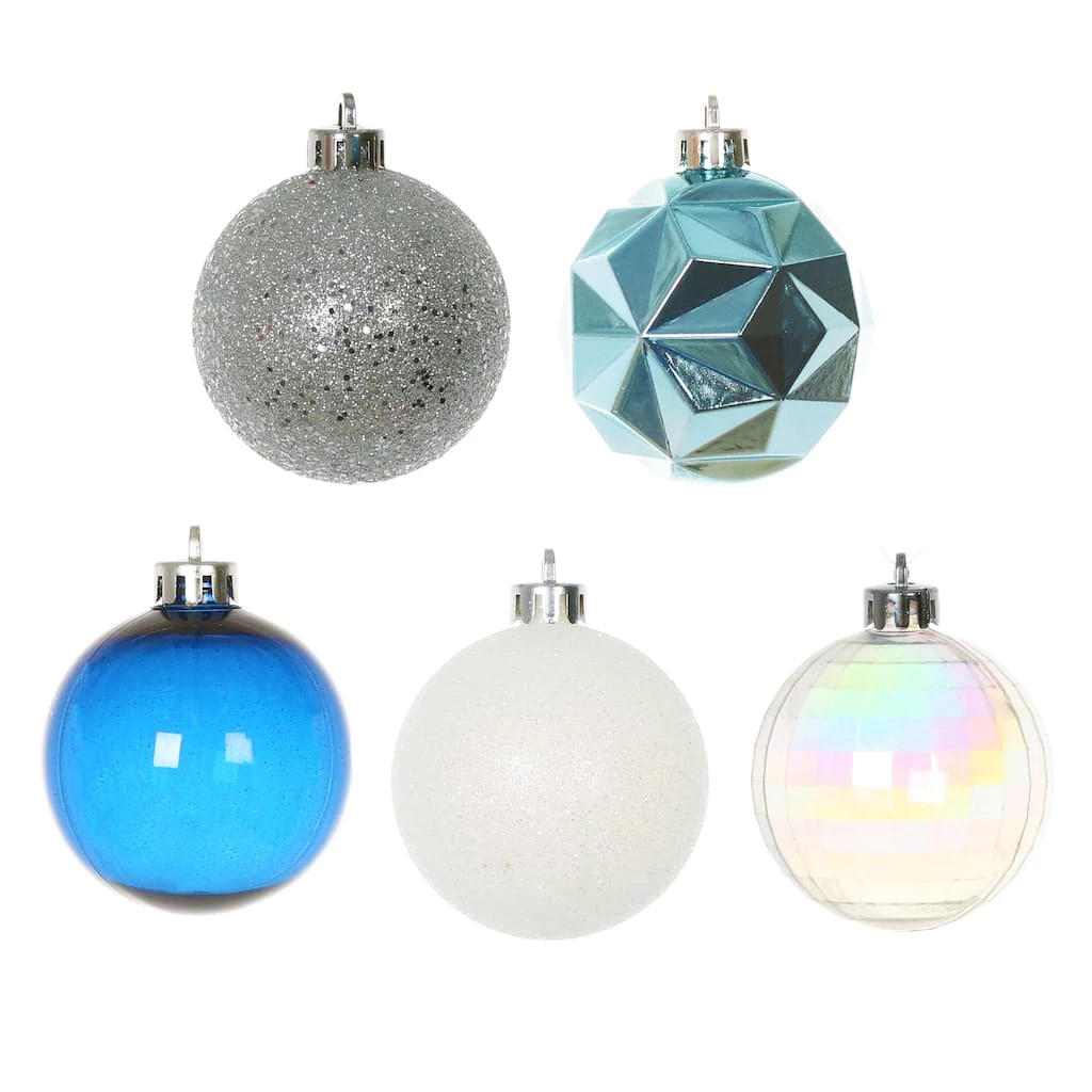 Wholesale π Assorted 50ct. 2" Silver, Blue & White Ball Ornament Set by Ashland® π 5 Wholesale π Assorted 50ct. 2" Silver, Blue & White Ball Ornament Set by Ashland® π - Image 3