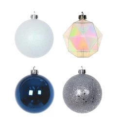 Best Pirce 💯 Assorted 32ct. 2.5" Silver, Blue & White Ball Ornament Set by Ashland® ⌛ -Ashland Sales 10672848 2