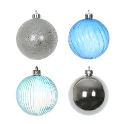 Best Pirce 💯 Assorted 32ct. 2.5" Silver, Blue & White Ball Ornament Set by Ashland® ⌛ -Ashland Sales 10672848 3