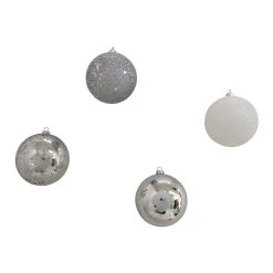 Hot Sale ✔️ Assorted 32ct. 3" Silver & White Shatterproof Ball Ornaments by Ashland® ⭐ -Ashland Sales 10672849 2