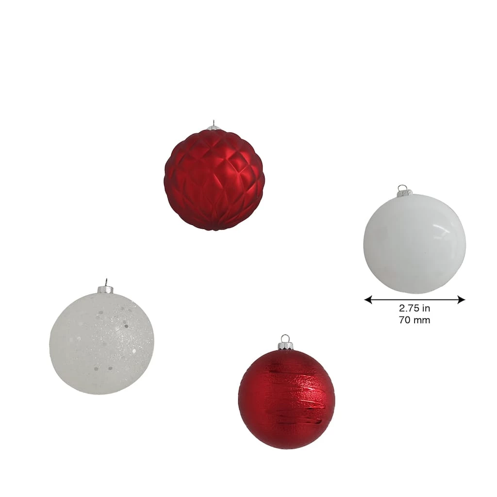 Top 10 π Assorted 32ct. 3" Red & White Shatterproof Ball Ornaments by Ashland® π 6 Top 10 π Assorted 32ct. 3" Red & White Shatterproof Ball Ornaments by Ashland® π - Image 4