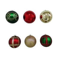 Outlet 😀 Assorted 6ct. 4.5" Red, Green & Gold Shatterproof Ball Ornaments by Ashland® 🧨 -Ashland Sales 10672854 3
