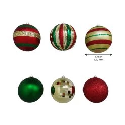 Outlet 😀 Assorted 6ct. 4.5" Red, Green & Gold Shatterproof Ball Ornaments by Ashland® 🧨 -Ashland Sales 10672854 4