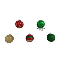 Hot Sale ✔️ Assorted Red, Green & Gold Plastic Round Ornaments by Ashland® ⌛ -Ashland Sales 10672881 8