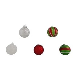 Flash Sale 👍 Assorted Red, Green & White Plastic Round Ornaments by Ashland® 🤩 -Ashland Sales 10672885 3
