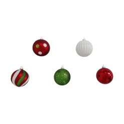 Flash Sale 👍 Assorted Red, Green & White Plastic Round Ornaments by Ashland® 🤩 -Ashland Sales 10672885 4
