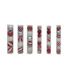 Best deal 😍 Assorted Red & White Plastic Round Ornaments by Ashland® 🎁