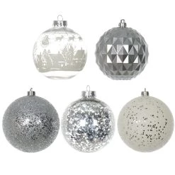 Cheapest ✔️ 18ct. 4" Silver & White Shatterproof Ball Ornaments by Ashland® ✔️ -Ashland Sales 10672899 2