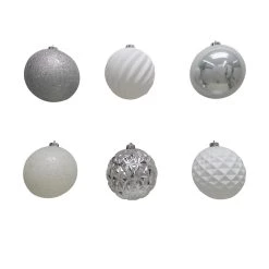Brand new 👏 6ct. 6" Silver & White Shatterproof Ball Ornaments by Ashland® 👍 6 Brand new 👏 6ct. 6" Silver & White Shatterproof Ball Ornaments by Ashland® 👍 -Ashland Sales 10672900 2