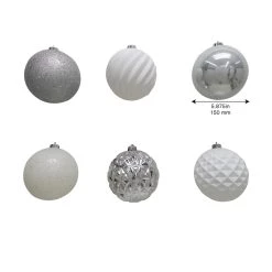 Brand new 👏 6ct. 6" Silver & White Shatterproof Ball Ornaments by Ashland® 👍 7 Brand new 👏 6ct. 6" Silver & White Shatterproof Ball Ornaments by Ashland® 👍 -Ashland Sales 10672900 3
