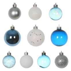 Discount 💯 100ct. Silver, Blue & White Shatterproof Ball Ornaments by Ashland® 👏 -Ashland Sales 10672902 2