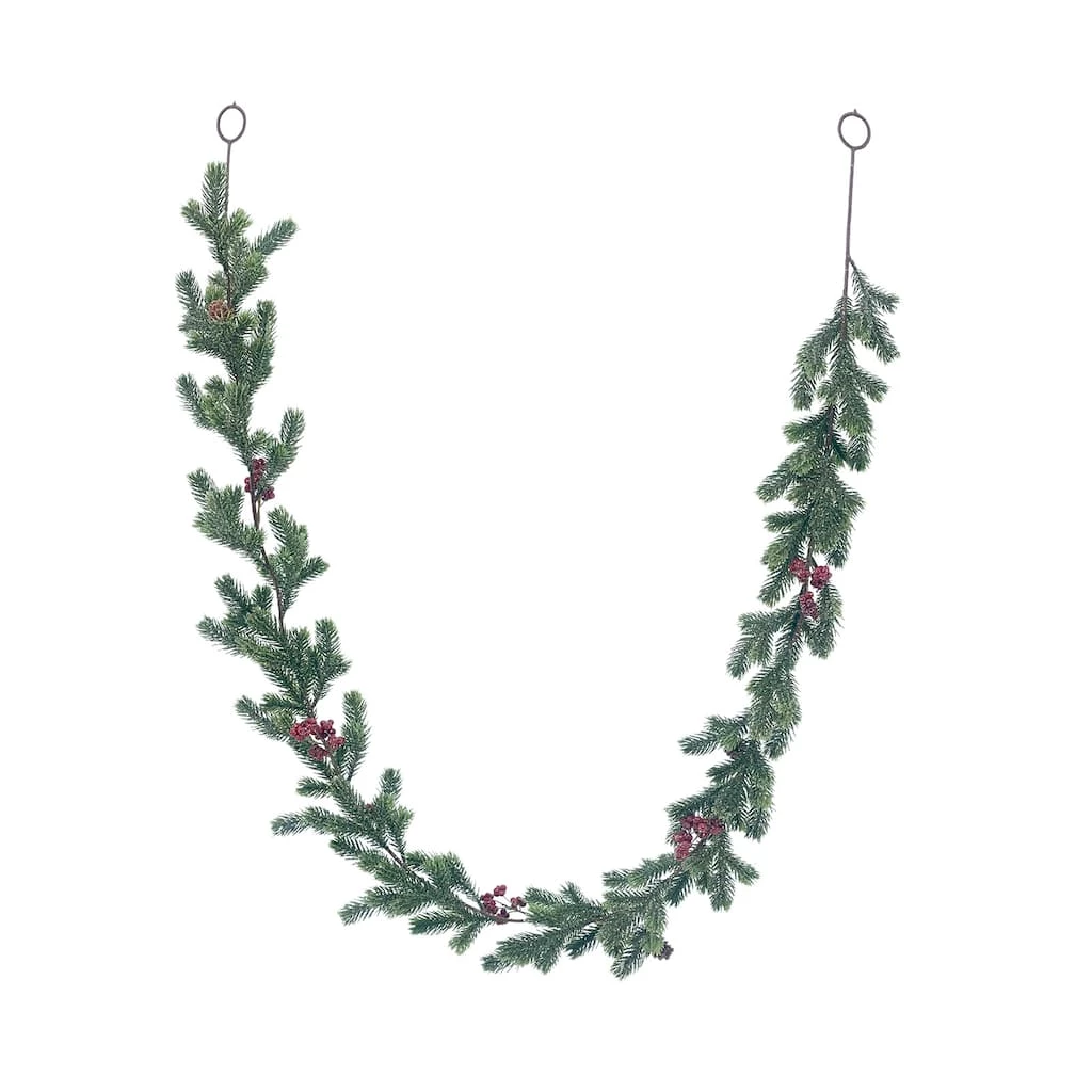 Top 10 😍 6ft. Shimmery Green Pine & Red Berry Garland by Ashland® 💯 4 Top 10 😍 6ft. Shimmery Green Pine & Red Berry Garland by Ashland® 💯 - Image 2