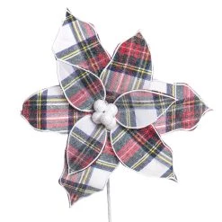 Coupon 🤩 Red, Green, & White Plaid Poinsettia Stem by Ashland® 🤩 -Ashland Sales 10673374 2