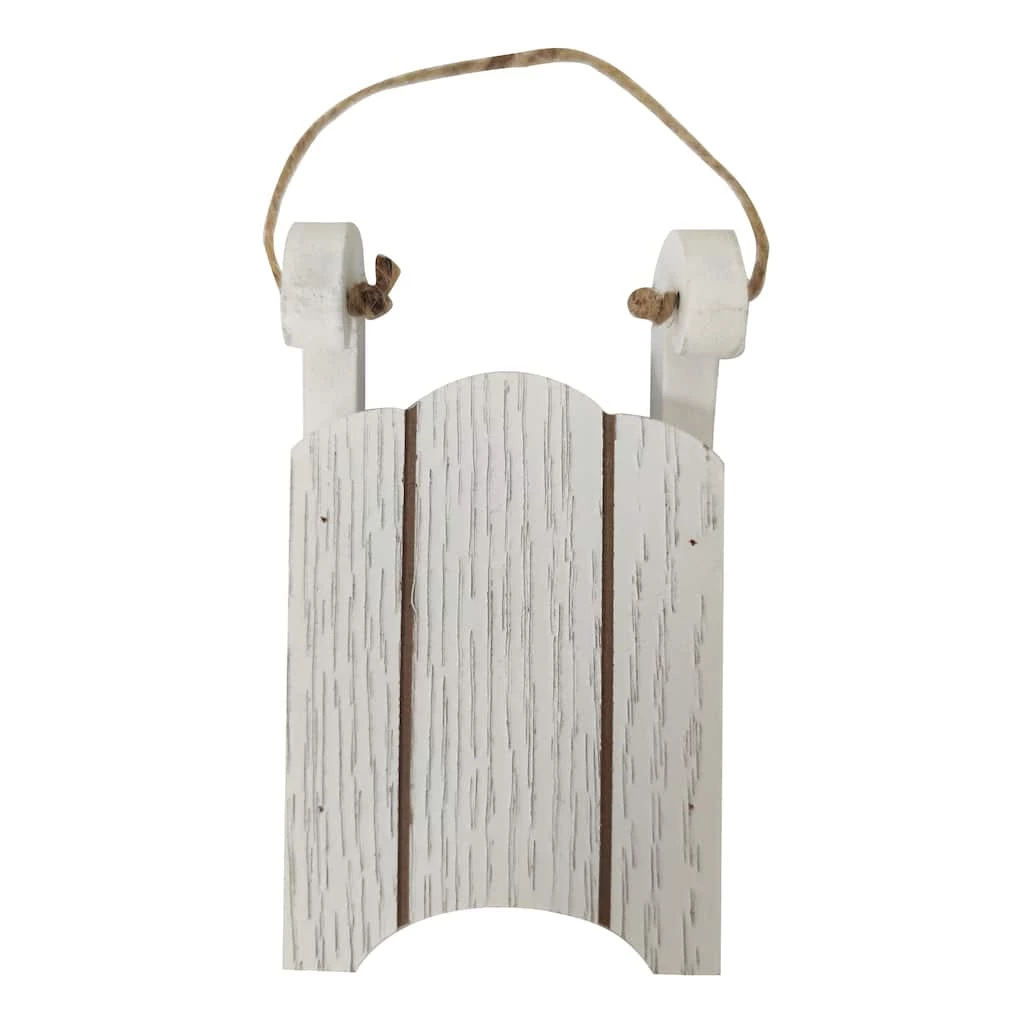 Flash Sale 💯 5" White Sled Ornament by Michaels 😀 3 Flash Sale 💯 5" White Sled Ornament by Michaels 😀
