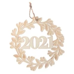 New ❤️ 5" DIY Unfinished Wood 2021 Wreath Ornament by Michaels 👍