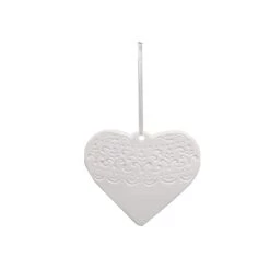 Best Sale 😀 3.5" Ceramic Lace Heart D.I.Y. Ornament by Michaels ❤️