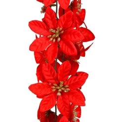 Deals 🎁 6ft. Red Satin Poinsettia Chain Garland by Ashland® 😍 -Ashland Sales 10674689 2