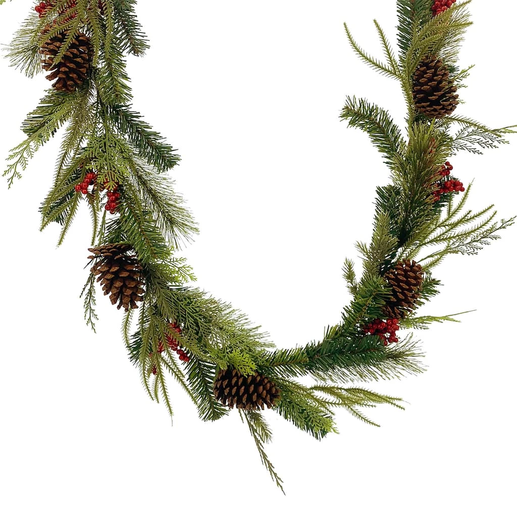 Wholesale ✔️ 6ft. Mixed Pine & Red Berry Garland by Ashland® 🔔 3 Wholesale ✔️ 6ft. Mixed Pine & Red Berry Garland by Ashland® 🔔