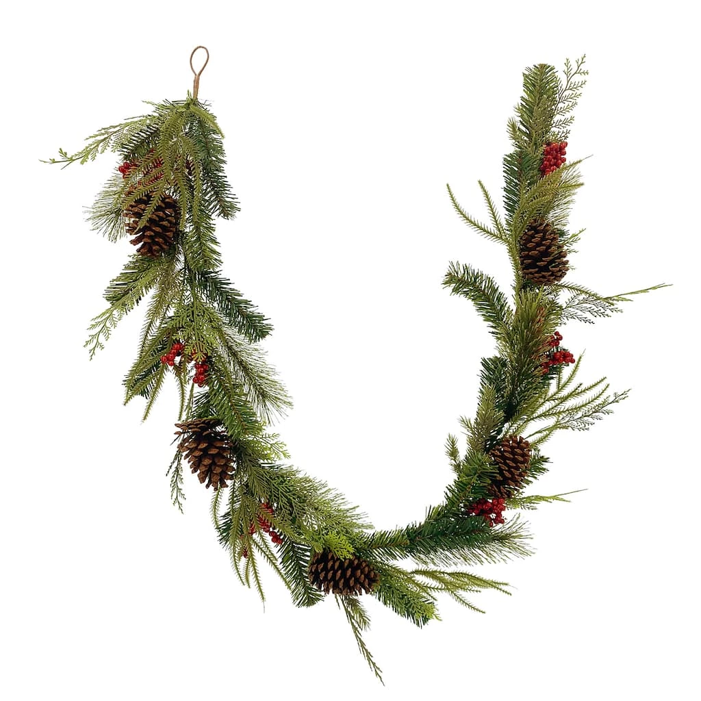 Wholesale ✔️ 6ft. Mixed Pine & Red Berry Garland by Ashland® 🔔 4 Wholesale ✔️ 6ft. Mixed Pine & Red Berry Garland by Ashland® 🔔 - Image 2