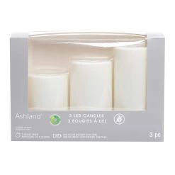 Brand new 🔥 6 Packs: 3 ct. (18 total) White LED Pillar Candles by Ashland® 💯 -Ashland Sales 10674909 6 1