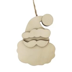 Coupon 🛒 5" Unfinished Wood Layered Santa Ornament by Michaels 🥰